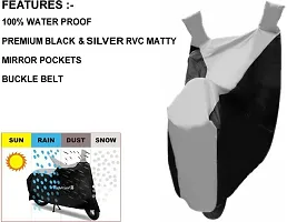 Water-resistant Two Wheeler Bike Cover For Mahindra Duro Dz White Black-thumb2