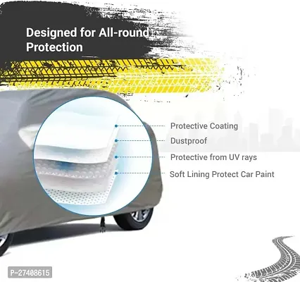 Designer Car Cover For Hyundai I10, Santro Xing, Spark, Eon D Lite, Santro, Alto 800 (Silver)-thumb3