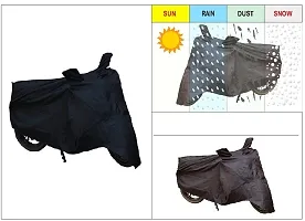 Water-resistant Two Wheeler Bike Cover For Hero Hf Deluxe Black-thumb2