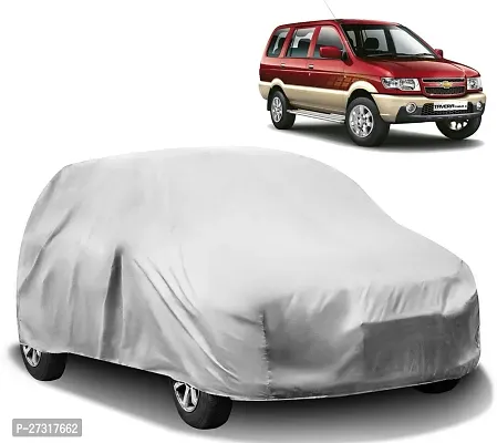 Stylish Car Cover For Chevrolet Tavera Without Mirror Pockets Silver-thumb0