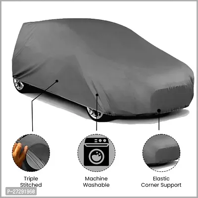 Classic Car Cover For Hyundai Santro ,Without Mirror Pockets ,Grey, For 2012, 2013, 2014, 2015, 2016, 2017, 2018, 2019, 2020, 2021, 2022 Models-thumb4