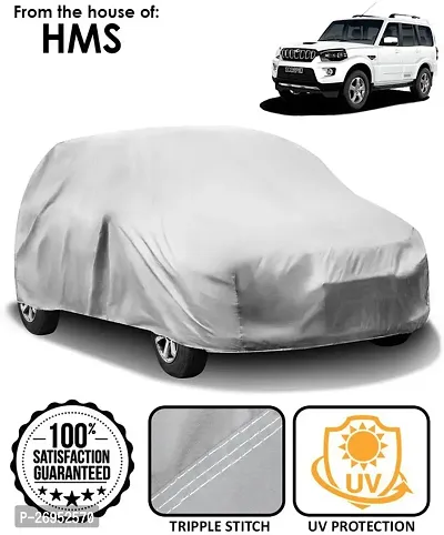 Autoretail Car Cover For Mahindra Scorpio 2020 (Without Mirror Pockets) (Silver)-thumb0