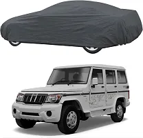 Hms Car Cover For Mahindra Bolero (Without Mirror Pockets) (Grey, For 2014, 2015, 2016, 2017 Models)-thumb1