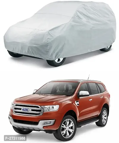 Stylish Car Cover For Ford Endeavour - Without Mirror Pockets - Silver, For 2014, 2015, 2016, 2017 Models