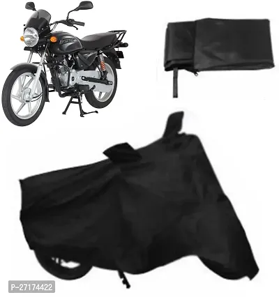 Designer Two Wheeler Cover For Bajaj (Boxer, Black)-thumb0