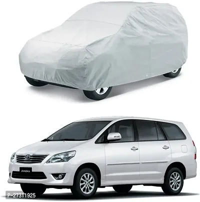 Stylish Car Cover For Toyota Innova Crysta - Without Mirror Pockets - Silver, For 2014, 2015, 2016, 2017 Models-thumb0