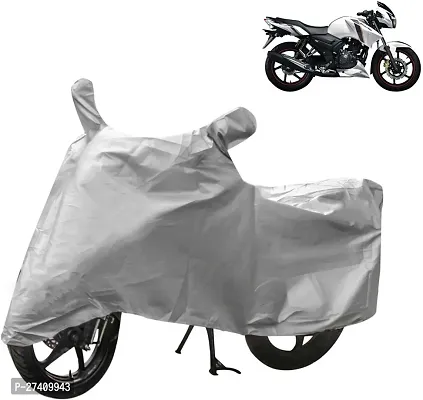 Designer Two Wheeler Cover For Tvs (Apache Rtr 160, Silver)-thumb0