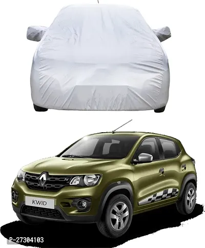 Hms Car Cover For Renault Kwid (With Mirror Pockets) (Silver, For 2014, 2015, 2016, 2017 Models)-thumb2