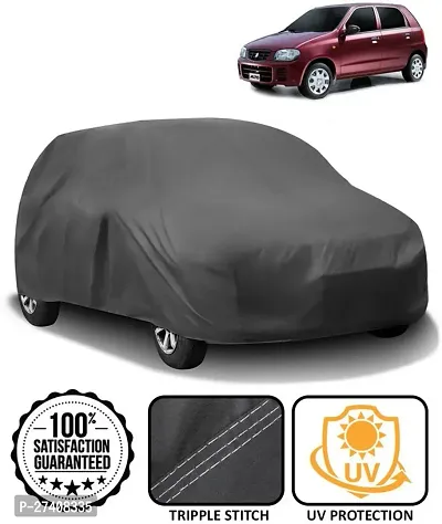 Designer Car Cover For Maruti Alto (Without Mirror Pockets) (Grey)-thumb0