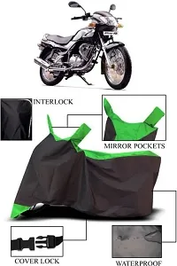 Smwzxyu Waterproof Two Wheeler Cover For Tvs (Fiero F2, Green, Black)-thumb1