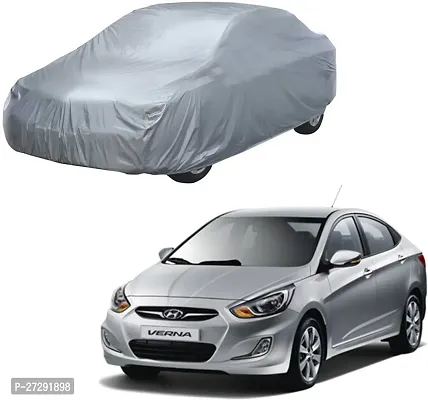 Classic Car Cover For Hyundai Fluidic Verna ,Without Mirror Pockets ,Silver-thumb0