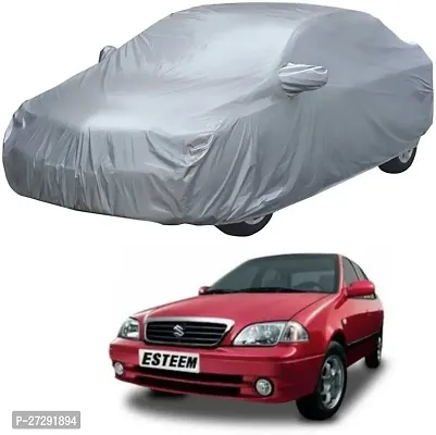 Classic Car Cover For Maruti Suzuki Esteem ,With Mirror Pockets ,Silver-thumb0