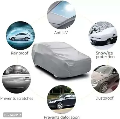 Designer Car Cover For Maruti Suzuki Alto (Silver)-thumb2