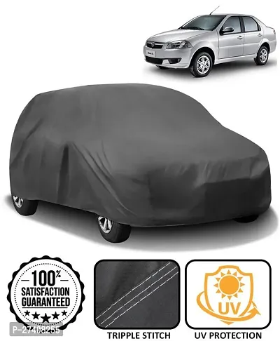 Designer Car Cover For Fiat Siena (Without Mirror Pockets) (Grey)