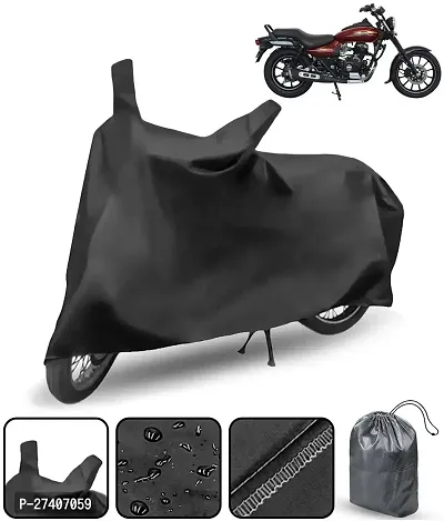 Stylish Waterproof Two Wheeler Cover For Bajaj - Avenger 220 Street, Black-thumb0