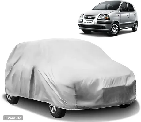 Designer Car Cover For Hyundai Santro Xing (Without Mirror Pockets) (Silver)