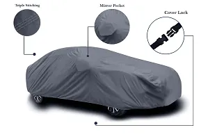 All Weather Outdoor Protection Water Resistant Car Body Cover Compatible with Maruti Suzuki 800 (Grey Design without Mirror)-thumb1