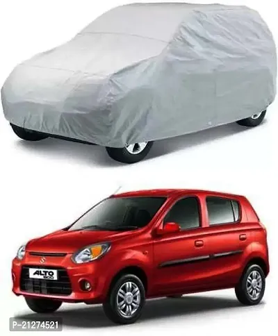 All Weather Car Cover for Maruti Suzuki alto800 (1983 to 2010) Dustproof,Water Resistant, Snowproof UV Protection Windproof Outdoor Full car Cover, Triple Stitched Elastic Grip - Silver-thumb0