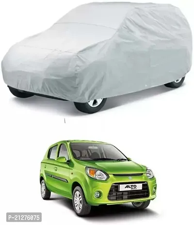 Best selling All Weather Car Cover for Maruti Suzuki alto800 (1983 to 2010) Dustproof,Water Resistant, Snowproof UV Protection Windproof Outdoor Full car Cover, Triple Stitched Elastic Grip - Silver