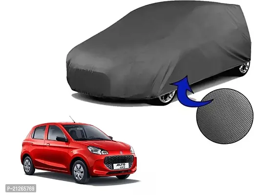 All Weather Outdoor Protection Water Resistant Car Body Cover Compatible with Maruti Suzuki 800 (Grey Design without Mirror)