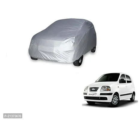Hyundai Santro Xing Dustproof,Water Resistant, Snowproof UV Protection Windproof Outdoor Full car Cover Silver Matty-thumb0