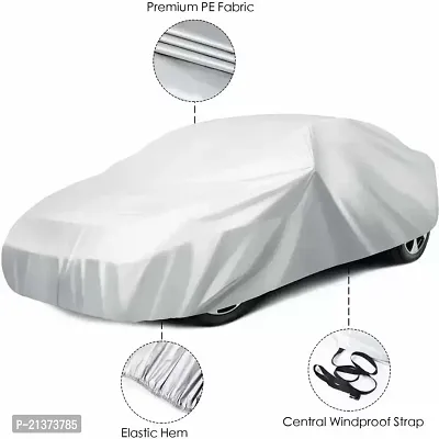 Dustproof,Water Resistant, Snowproof UV Protection Windproof Outdoor Full car Cover, Triple Stitched Elastic Grip - Silver