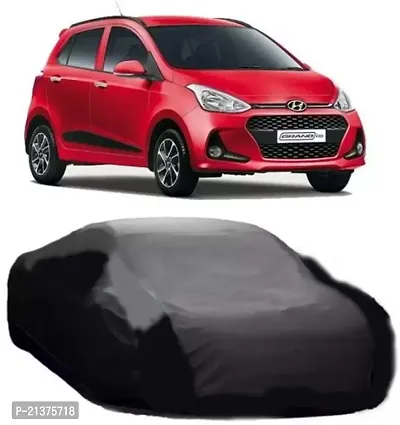 Car Cover Grey Matty Car Body Cover Without Mirror Pocket, Universal Size Compatible with Grand-i-10