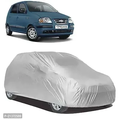 All Weather Car Cover for Hyundai Santro Xing Dustproof,Water Resistant, Snowproof UV Protection Windproof Outdoor Full car Cover Silver Matty