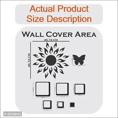 Classic Sun 12 Square Golden 20 Butterfly-Cp314 Acrylic Mirror Wall Sticker|Mirror For Wall|Mirror Stickers For Wall|Wall Mirror|Flexible Mirror|3D Mirror Wall Stickers|Wall Sticker Cp-840-thumb4