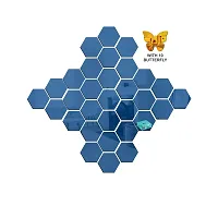 Classic 31 Hexagon Blue-Cp153 Acrylic Mirror Wall Sticker|Mirror For Wall|Mirror Stickers For Wall|Wall Mirror|Flexible Mirror|3D Mirror Wall Stickers|Wall Sticker Cp-679-thumb2