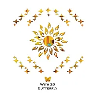 Classic Sun 25S.25L. Star Golden 20 Butterfly-Cp378 Acrylic Mirror Wall Sticker|Mirror For Wall|Mirror Stickers For Wall|Wall Mirror|Flexible Mirror|3D Mirror Wall Stickers|Wall Sticker Cp-904-thumb1