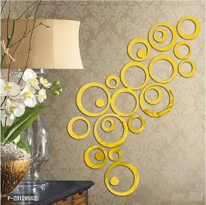 Classic 30 Rings And Dots Golden-Cp428 Acrylic Mirror Wall Sticker|Mirror For Wall|Mirror Stickers For Wall|Wall Mirror|Flexible Mirror|3D Mirror Wall Stickers|Wall Sticker Cp-954-thumb0