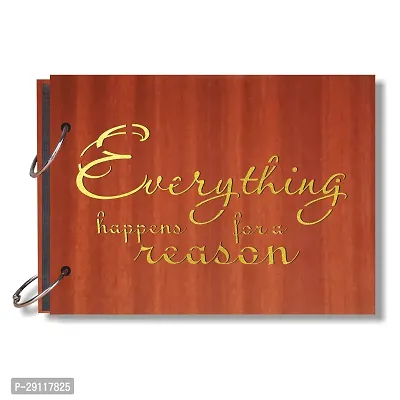 Classic Everything Artworks Wooden Photo Album Scrap Book With 10 Butterfly 3D Acrylic Sticker 40 Pages Plus 2 Glitter Golden Paper Sheets-thumb0