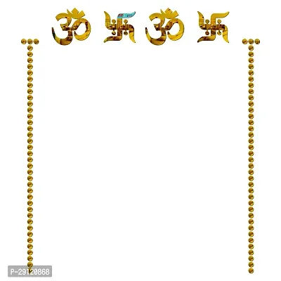 Classic 2 Om 2 Swastik 80 Dot Golden-Cp711 Acrylic Mirror Wall Sticker|Mirror For Wall|Mirror Stickers For Wall|Wall Mirror|Flexible Mirror|3D Mirror Wall Stickers|Wall Sticker Cp-1237-thumb2