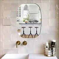 Classic Rectangle Oval Mirror Plastic And Flexible Mirror Sticker | Non-Glass Mirror Wall Stickers For Walls (20X30) Cm | Mirror Stickers For Home And Bathroom Decoration | Wall Sticker Wall Mirrors-thumb1