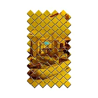 Classic 100 Square Golden-Cp541 Acrylic Mirror Wall Sticker|Mirror For Wall|Mirror Stickers For Wall|Wall Mirror|Flexible Mirror|3D Mirror Wall Stickers|Wall Sticker Cp-1067-thumb1