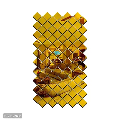 Classic 100 Square Golden-Cp541 Acrylic Mirror Wall Sticker|Mirror For Wall|Mirror Stickers For Wall|Wall Mirror|Flexible Mirror|3D Mirror Wall Stickers|Wall Sticker Cp-1067-thumb2