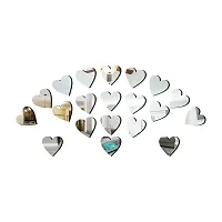 Classic 20 Heart Silver Acrylic Mirror Wall Sticker|Mirror For Wall|Mirror Stickers For Wall|Wall Mirror|Flexible Mirror|3D Mirror Wall Stickers|Wall Sticker Cp-390-thumb1