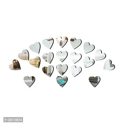 Classic 20 Heart Silver Acrylic Mirror Wall Sticker|Mirror For Wall|Mirror Stickers For Wall|Wall Mirror|Flexible Mirror|3D Mirror Wall Stickers|Wall Sticker Cp-390-thumb2