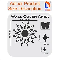 Classic Sun Flame 25 Small 25 Large Star Silver With 20 Butterfly Golden Acrylic Mirror Wall Sticker|Mirror For Wall|Mirror Stickers For Wall|Wall Mirror|Flexible Mirror|3D Mirror Wall Stickers|Wall Sticker Cp-206-thumb3