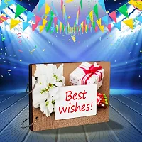 Classic Bestwishes Wooden Photo Album Scrap Book With 10 Butterfly 3D Acrylic Sticker 40 Pages Plus 2 Glitter Golden Paper Sheets-thumb1