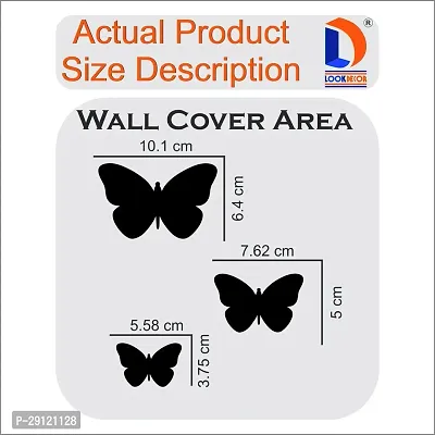 Classic 12 Butterfly Red (3 Size) Acrylic Mirror Wall Sticker|Mirror For Wall|Mirror Stickers For Wall|Wall Mirror|Flexible Mirror|3D Mirror Wall Stickers|Wall Sticker Cp-1471-thumb2