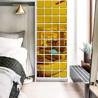 Classic 24 Big Square Golden-Cp197 Acrylic Mirror Wall Sticker|Mirror For Wall|Mirror Stickers For Wall|Wall Mirror|Flexible Mirror|3D Mirror Wall Stickers|Wall Sticker Cp-723-thumb1