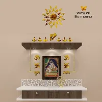 Classic Sun Flame 14 Om Swastik With 20 Butterfly Golden Acrylic Mirror Wall Sticker|Mirror For Wall|Mirror Stickers For Wall|Wall Mirror|Flexible Mirror|3D Mirror Wall Stickers|Wall Sticker Cp-196-thumb2