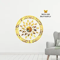 Classic Sun Flame And 100 Duck Dot With 20 Butterfly Golden Acrylic Mirror Wall Sticker|Mirror For Wall|Mirror Stickers For Wall|Wall Mirror|Flexible Mirror|3D Mirror Wall Stickers|Wall Sticker Cp-167-thumb2