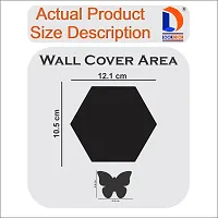 Classic 28 Hexagon Silver With 10 Butterfly Golden Acrylic Mirror Wall Sticker|Mirror For Wall|Mirror Stickers For Wall|Wall Mirror|Flexible Mirror|3D Mirror Wall Stickers|Wall Sticker Cp-265-thumb3