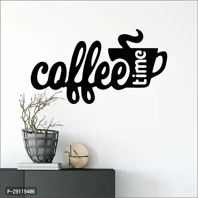 Classic Coffee Time Wall Sculptures, Wall Art, Wall Decor, Black Wooden Art Home Decor Items For Livingroom Bedroom Kitchen Office Wall, Wall Stickers And Murals (12 X 6.5 Inch)-thumb0