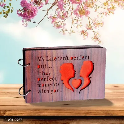 Classic Lifenotperfect Wooden Photo Album Scrap Book With 10 Butterfly 3D Acrylic Sticker 40 Pages Plus 2 Glitter Golden Paper Sheets-thumb4