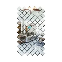 Classic 100 Square Silver-Cp554 Acrylic Mirror Wall Sticker|Mirror For Wall|Mirror Stickers For Wall|Wall Mirror|Flexible Mirror|3D Mirror Wall Stickers|Wall Sticker Cp-1080-thumb1