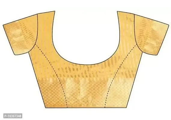 Plain/Solid Temple Border Thread Woven Handloom assam silk saree With Blouse Piece (yellow)-thumb2